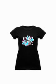 TEE SHIRT FLOWER TURQUOIZE